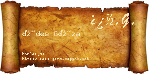Édes Géza névjegykártya